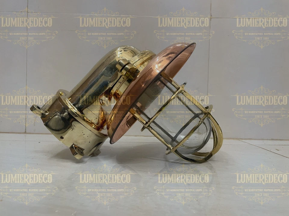 Aplique de pared de latón náutico mampara luz - regalo perfecto para los amantes de la decoración del hogar Foto 3 de 4