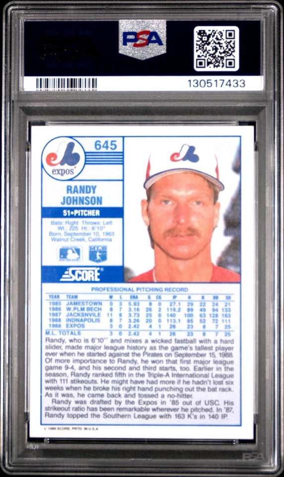 1989 Score #645 Randy Johnson PSA 10 GEM MT ⚡️⚡️ - Image 2 of 4