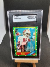 Jerry Rice 1986 Topps ROOKIE CARD RC #161 49ers HOFer SGC AUTHENTIC ??⛏??. rookie card picture