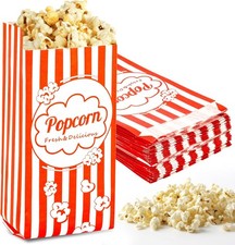 100 Popcorn Bags 1oz - Small Disposable Paper Bags for Popcorn, Popped Kernels