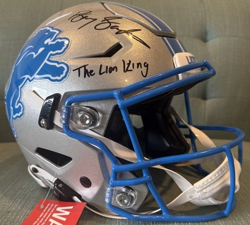 Barry Sanders Signed Full Size Auth. SpeedFlex Helmet w/“The Lion King”