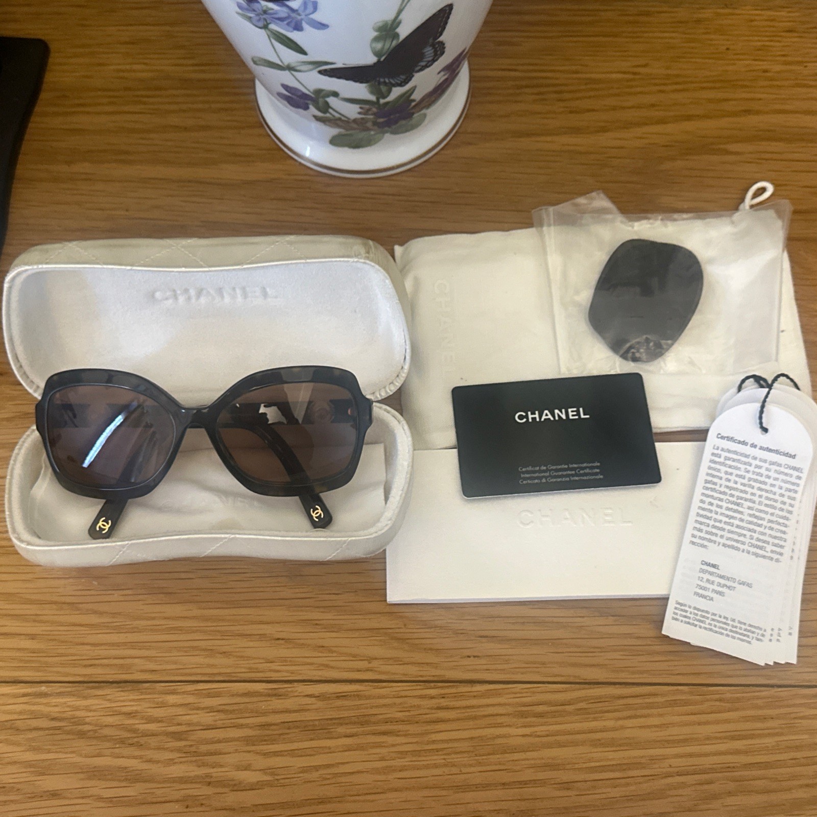 Chanel Tortoise Shell Pearl Sunglasses