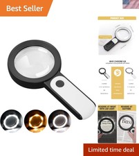 Lighted 3X Magnifying Glass with 18 Dimmable LEDs Perfect for Reading Crafts