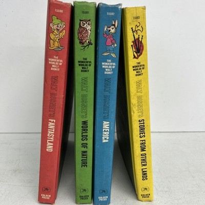 1965 The Wonderful Worlds of Walt Disney 4 Book Set Golden Press Vintage
