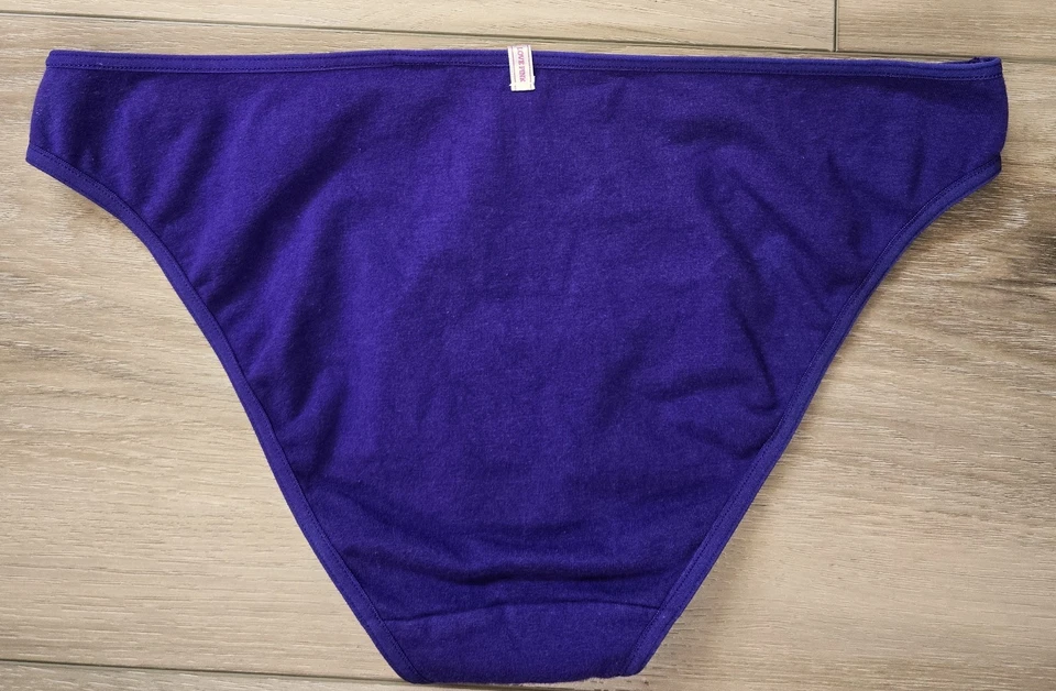 Vintage Victoria's Secret PINK Purple Graphics Cotton Low-Rise Bikini Panties M - Image 2 of 3