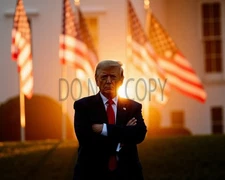 Donald  Trump American Flag AI Generated Photo MAGA President, USA 8X10 Print