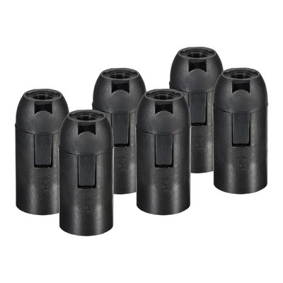 6Pcs E14 Bulb Socket 56x26mm Screw-in Pendant LED Lights Lamp Holder Black