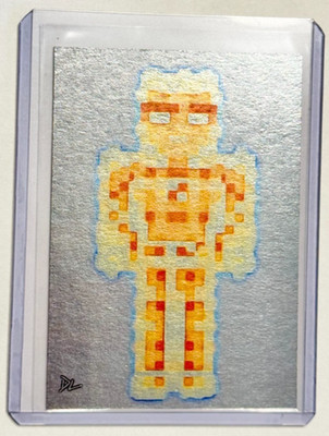 Human Torch Limited Platinum Plated Artist Signed  Minecraft  Trading Card 1/1