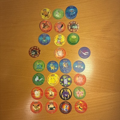 35x Pokémon Tazos Lot Walkers Quavers Lays Cheetos Pogs Vintage 2000s Genuine UK