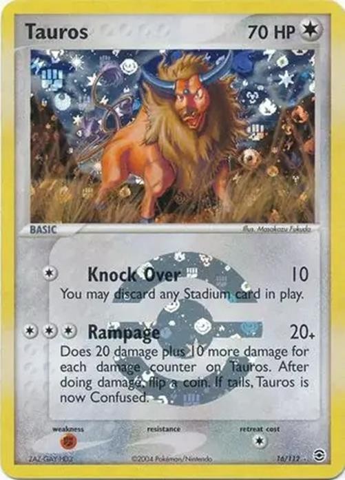 Tauros - 16/112 - Pokemon Ex FireRed LeafGreen Reverse Holo NM
