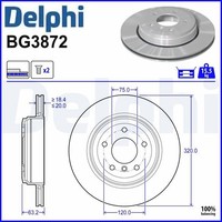 2X Bremsscheibe Delphi BG3872 2 Bremsscheiben Hinterachse Hinten FüR BMW