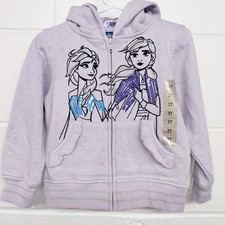 Disney Frozen Elsa Anna Sisters Full Zip Hooded Sweatshirt Fleece Lined 3T NEW