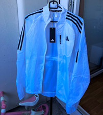 adidas OTR 3S Herren Lauf-Trainingsjacke mit RV Weiß/Schwarz Gr. M
