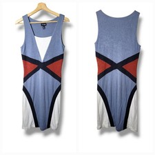 Ronen Chen Jersey Knit Dress Colorblock Sleeveless Modern Contemporary Size 2