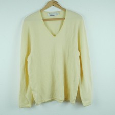 St. Croix XL Sweater V Neck Pullover Golf Butter Yellow THRASHED Vintage Grandpa