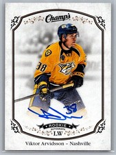 Viktor Arvidsson 2015-16 UD Champs On Card Auto RC Rookie Card - Predators #166
