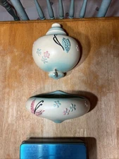 Hull Pottery 1956 Wall Hanging Butterfly Flowers Lavabo B25 B24 USA Made Vintage