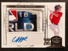 2022 Leaf Trinity Mikey Romero #PA-MR1 2018 World Series Patch Auto Silver /99