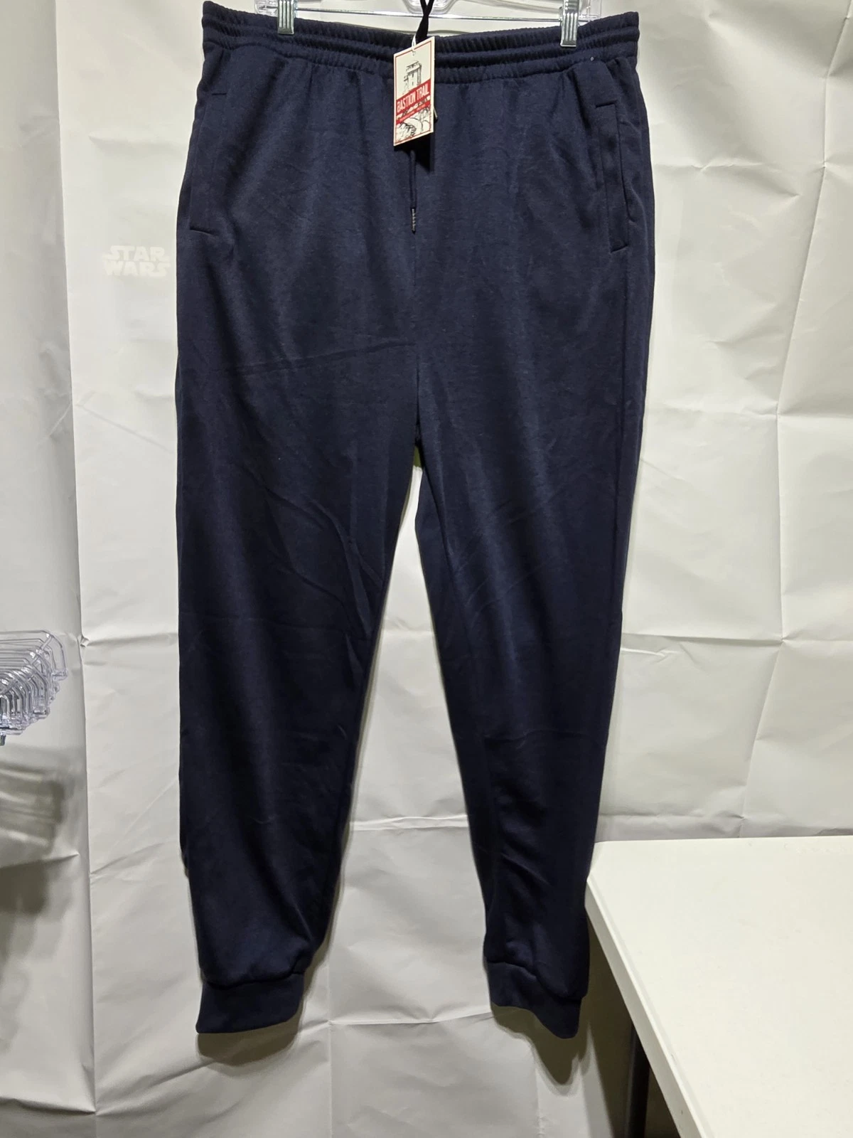 BASTION TRAIL MEN'S FLEECE DRAWSTRING JOGGER PANTS - NAVY - SIZE XL