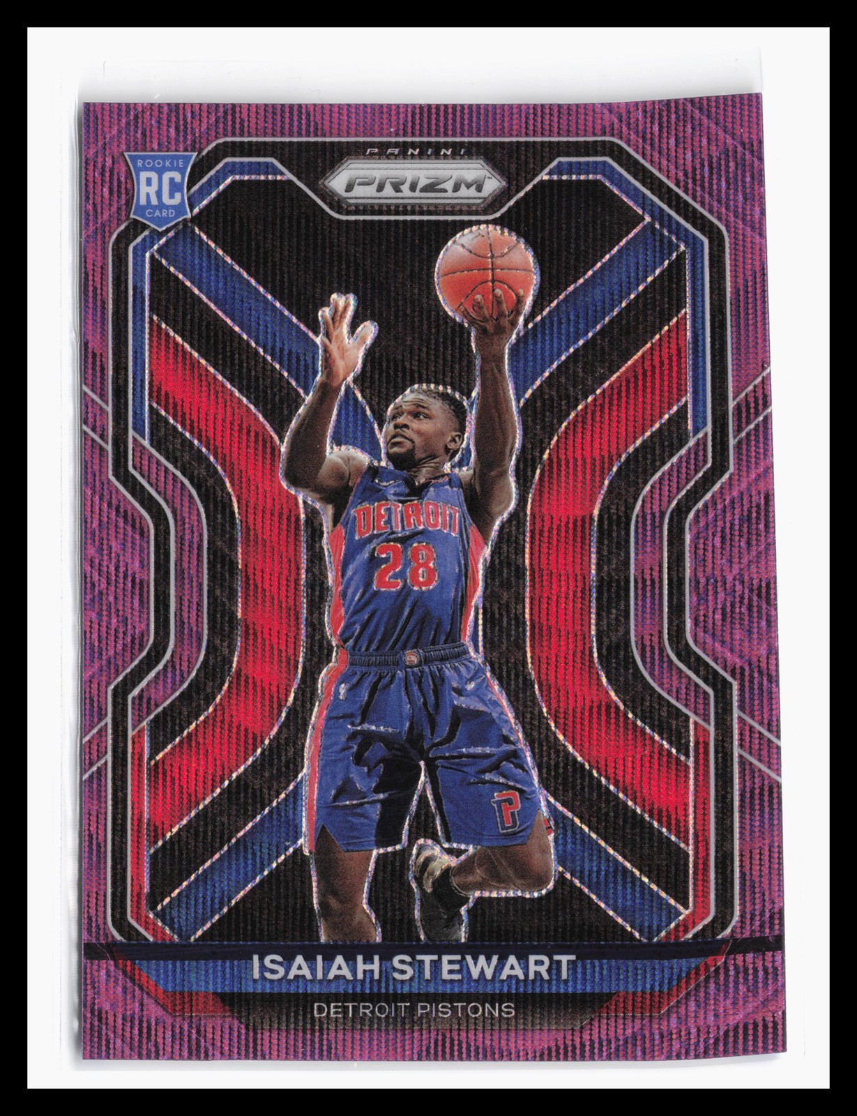 2020-21 Panini Prizm Purple Wave Prizms #254 Isaiah Stewart Pistons Rookie RC SP