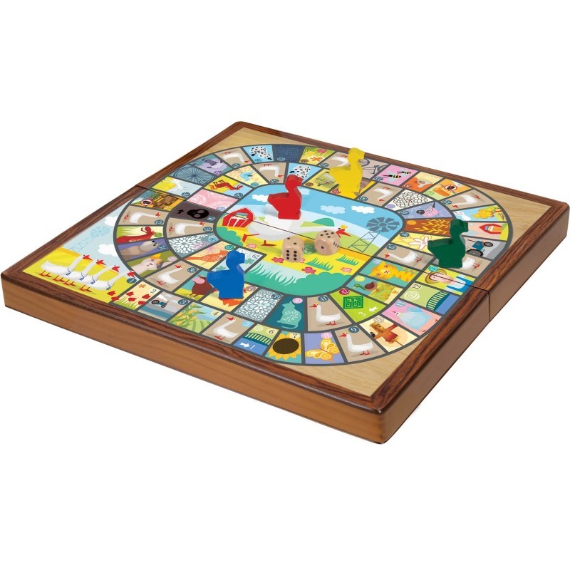 Jeu de l'oie pliable bois Mixlore jeu de societe enfant 6 ans et plus