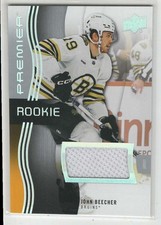 2023-24 UPPER DECK PREMIER JERSEY JOHN BEECHER RC JERSEY BOSTON BRUINS #144