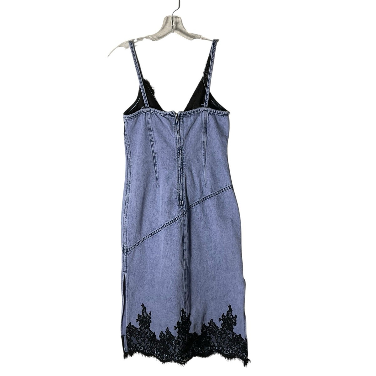 3.1 Phillip Lim Denim Lace Slip Dress Sleeveless Y2K Size 2 Cotton