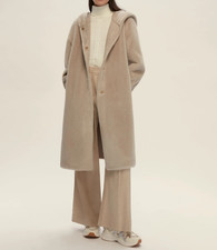 Giaccone in ecovisone reversibile greige EMME MARELLA modello CALOTTA