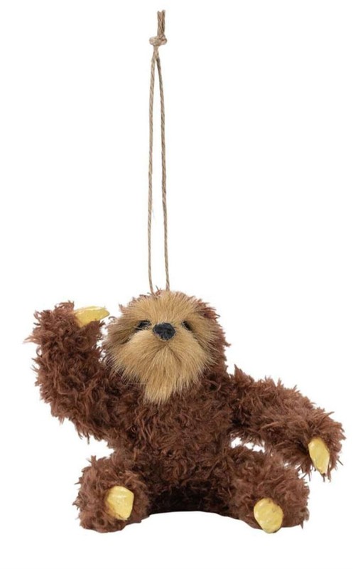 NEW Adorable Baby Sloth w/ Faux Fur Christmas Holiday Tree Ornament