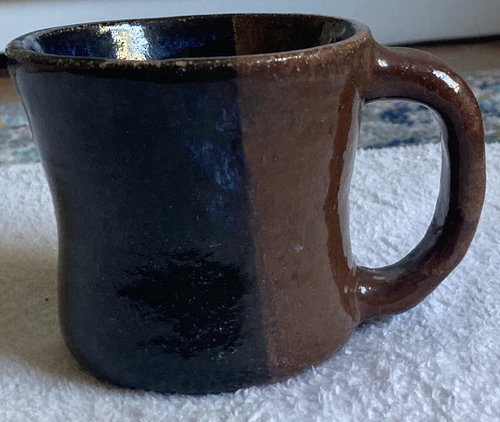 Brown Handmade Hand Thrown Stoneware Ceramic Glazed Mug Artisan Signed Cup EUC!