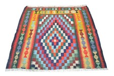 IC726 Tappeto vintage tessuto a mano Kurdistan nomade kilim 137 x 147 cm