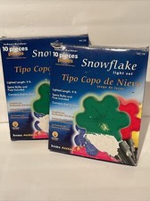 HOME ACCENTS 2005 INDOOR OUTDOOR SNOWFLAKE LIGHTS MULTICOLOR 2 Sets Of 10