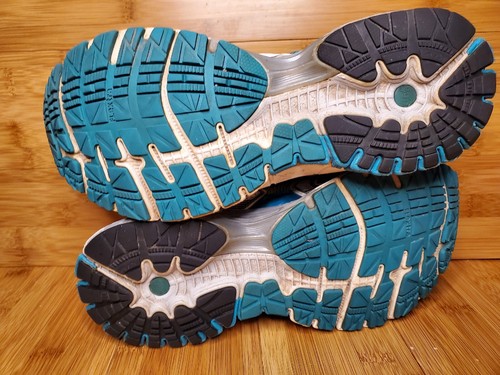 👟 Brooks Adrenaline GTS 14 Laufschuhe Damen Größe 9,5 Aqua Gelb Blau Grün - Bild 9 von 10