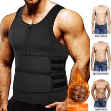 Men Neoprene Corset Sauna Sweat Waist Trainer Vest Body Shaper Workout Shirt