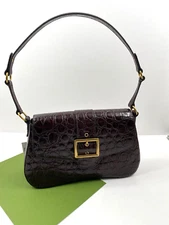 Brahmin Nerida Leather Shoulder Bag Ganache Vanderbilt Brown Embossed NWT