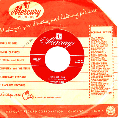 GEORGIA GIBBS:  KISS ME ANOTHER / A LASTING THING ..45 RPM 4632