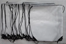 Drawstring Bag Backpack Junior Size 13" x 15" White - Lot of 11 Bags -