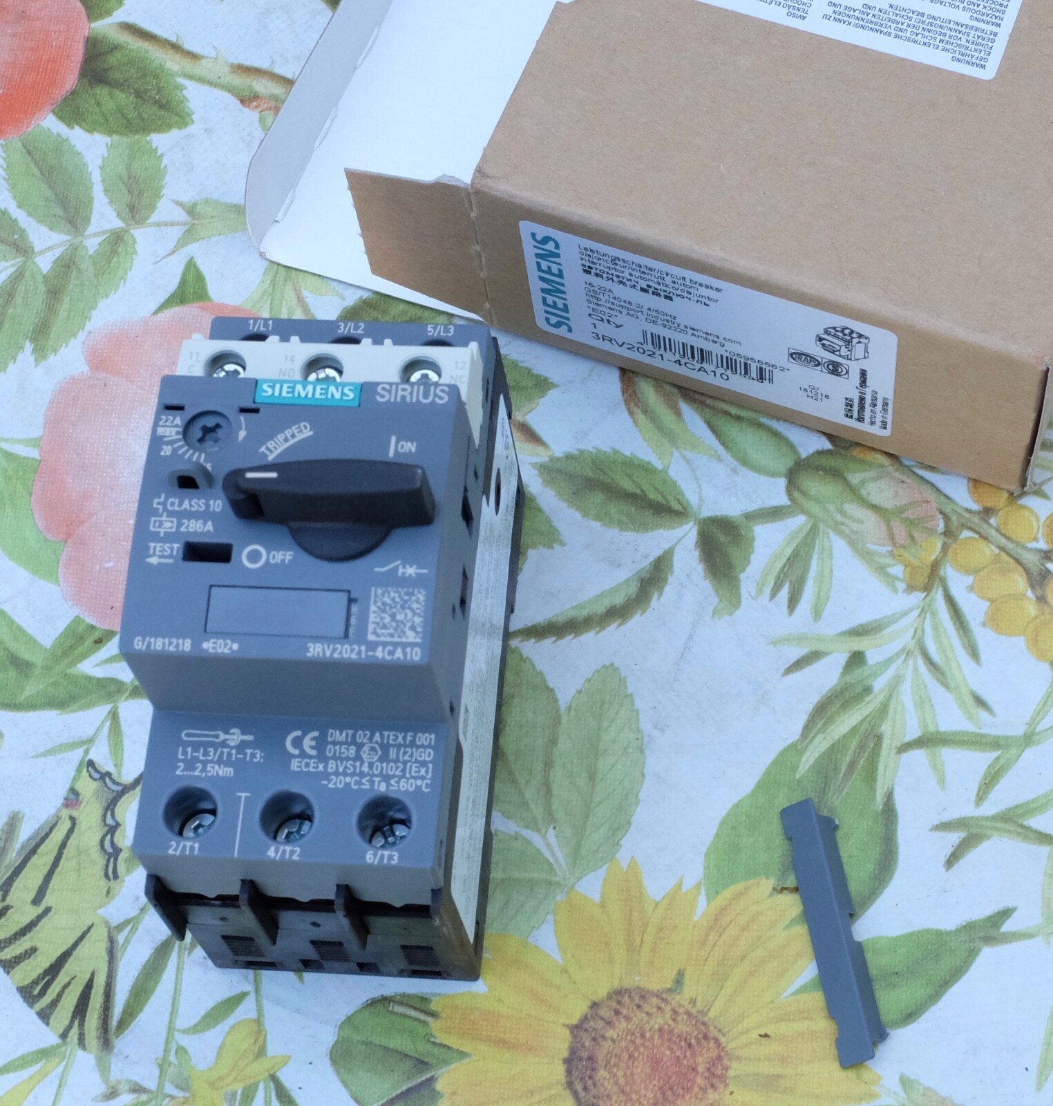 Disjoncteur Siemens Sirius 3RV2021-4CA10 avec coupure magnétothermique 22A