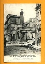 GREECE VING POSTCARD USED 1919 SALONICA-THESSALONIKI LIBERTE SQUARE AFTER FIRE 