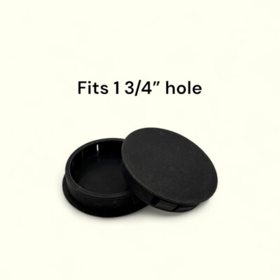 1 3/4'' Hole Nylon Locking Panel Plugs Black/White Dome Cover 1 15/16'' Top Width