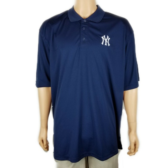 Majestic Mens Polo Shirt Sz XXL New York Yankees Navy Blue White Baseball Sports | eBay