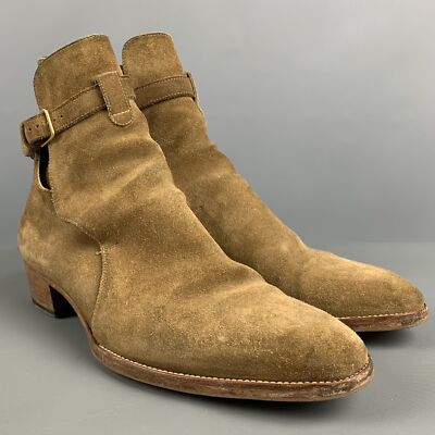 SAINT LAURENT Size 7 Tan Solid Leather Ankle Boots SAINT LAURENT Size 7 Tan Solid Leather Ankle Boots For Sale  main image 2