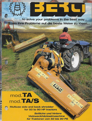 BERTI BACK & SIDE WOOD MULCHER SHREDDER TA TA/S for 50 to 90 HP Tractor Brochure