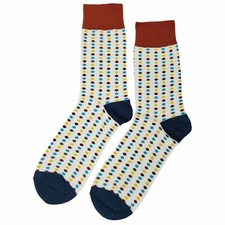 NWT Mixed Spot Dress Socks Novelty Men 8-12 White Crazy Fun Sockfly