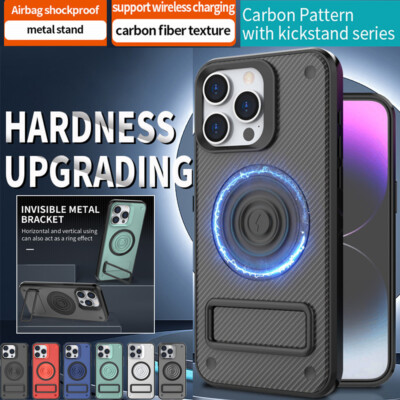 MagSafe Magnetic Case Shockproof Stand Armor Cover For iPhone 15 14 Pro Max Plus