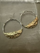 Mixed Metal Gold and Silver Drop Earrings