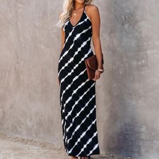 Striped Tie Dye Maxi Dress