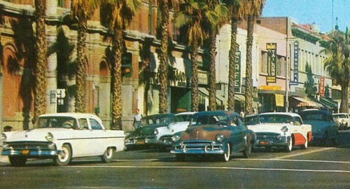 '55 Ford, '51 Chevy, '56 Buick AT 8th & Main Streets, Riverside, California - Picture 2 of 3