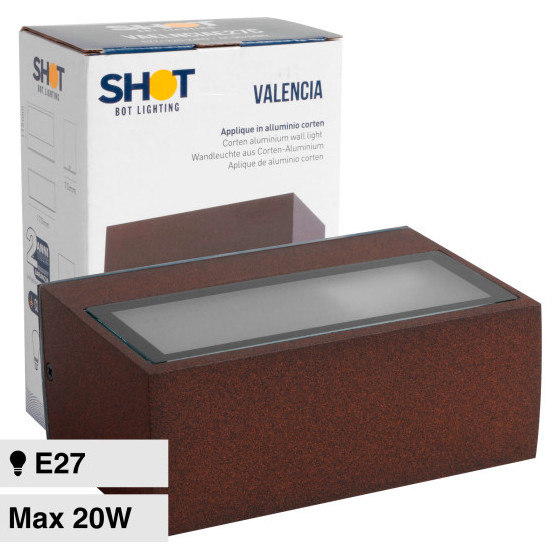 Lampada da Parete Corten Bot Lighting Shot IP54 E27 | Atmosfera Calda