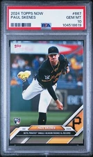 2024 TOPPS NOW #667 PAUL SKENES Pirates PSA 10 - Single Season Rookie Ks Record